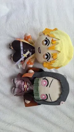 竈門禰豆子と我妻善逸のぬいぐるみ