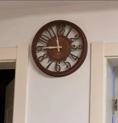 壁掛け時計 掛け時計 北欧 おしゃれ 木目調 可愛い 静音 ダークブラウン