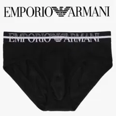 新品☆EMPORIO ARMANI ニューアイコン ブリーフ前閉じ S　黒メガのサムネイル