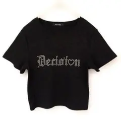 non-hedge ブラック 半袖Tシャツ ストーン装飾