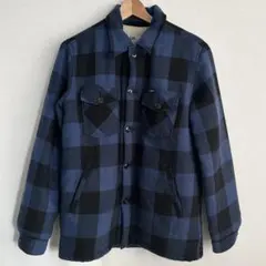 【再出品】Lee 裏ボア CPOジャケット ネルチェック M ネイビー 厚手