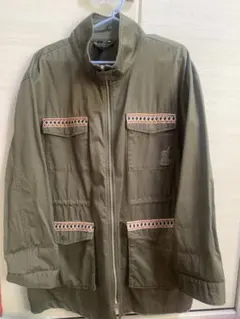 h&m アウター　刺繍カーキ