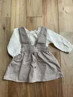 ブランシェス　ベビー服　ベージュサロペット　ホワイトロンパース　セット