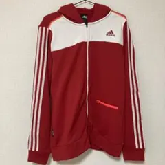 アディダス　adidas フード付きジャージ レッド
