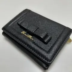 vaniller 三つ折り財布 ブラック リボン