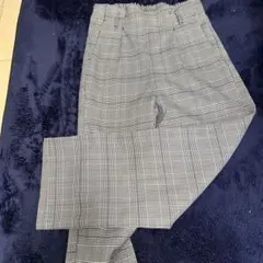 グレー系チェック ハイウエストパンツ Lサイズ