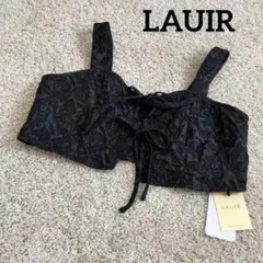 美品✨ LAUIR ジャガード ビスチェ ブラック ショート丈のサムネイル