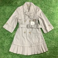 【週末値下げ】裾プリーツ トレンチコート 共布ベルト付き タグ付き 未使用