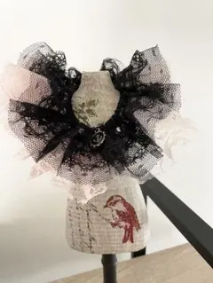 黒とピンクとグレーのレースシュシュ