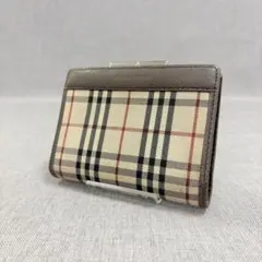 BURBERRY バーバリー ノバチェック がま口 二つ折り財布 ベージュ