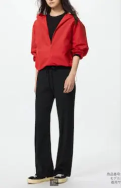 【完売レア入手困難】ウォッシャブルニットリブパンツ/丈長め◆М◆ブラック