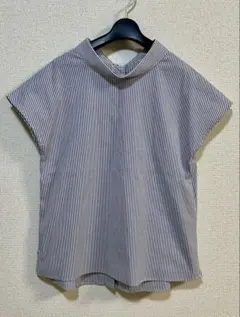 美品✨UNTITLEDストライプ　半袖　シャツ バックボタン アンタイトル　M