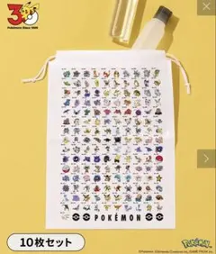 スリーコインズ　スリコ　ポケモンコラボ　ビニール巾着セット　10枚入り