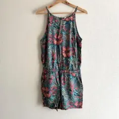 ROXY 新品 ハイビスカス柄サロペット M