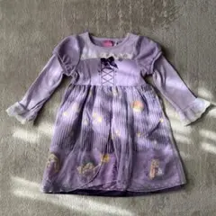 Disney Princess 紫色 長袖ワンピース　ラプンツェル　110
