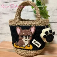 専用 ハンドメイド 刺繍 チワワ ミニバッグ うちの 犬 お名前入り