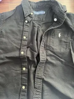 ブラック ボタン付きシャツ サイズ120 半袖