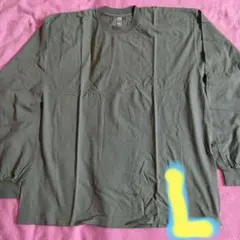 新品♦11月11日まで、値下げしました♦６.５oz　長袖Ｔシャツ♦色グリーン♦Ｌ