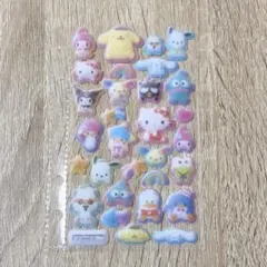 【匿名配送/正規品】　サンリオキャラクターズ　コットンパフィシール　おすそわけ