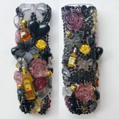 iQOSケース デコ(ブラック×ゴールド)