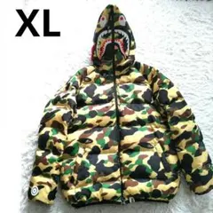 A・BATHING APE エイプ 中綿 ジャケット 迷彩 シャーク XL 黄色