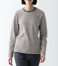 スムース編みクルーネック長袖Ｔシャツ