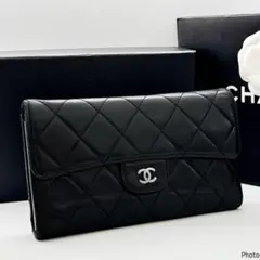 今だけ限定✨ Z558 CHANEL マトラッセラムスキン 二つ折り 正規品保証