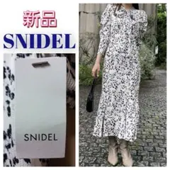 美品 スナイデル S ボタニカルフラワーフリルワンピース LBLU 春 夏