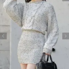 【Chico】ケーブルドルマンニットミニワンピース