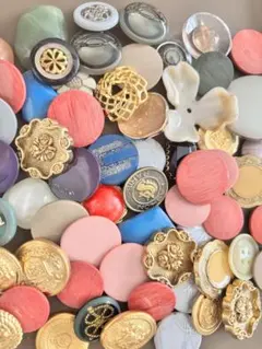 A ボタン　カボション　ビーズ　ハンドメイド　素材　まとめ売り　大量