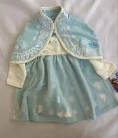 【新品】80cm アナと雪の女王 エルサ風ドレス チュールワンピース ケープ付き