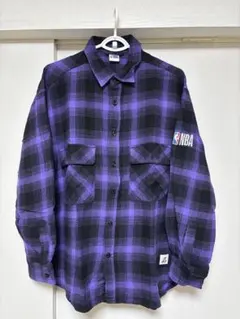 最終値下げ BAYFLOW NBA 刺繍ネルチェックシャツ　Lサイズ