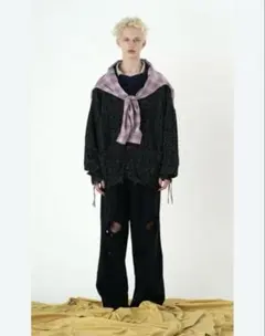 GIDEAL clash baggy sweat pants ブラック Lサイズ