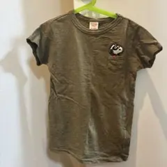 DENIM DUNGAREE スヌーピー Tシャツ、140、カーキ