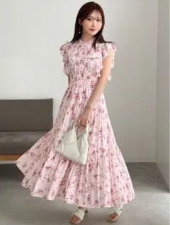値下げ⭐️花柄 ロングワンピース ノースリーブ サイズM