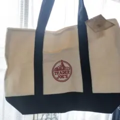 TRADER JOE'S トートバッグ アイボリー/ネイビー