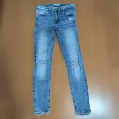 ZARA スキニーデニム ダメージ加工 ブルー 38