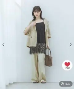 LAKOLE レースキャミソール ブラックのサムネイル
