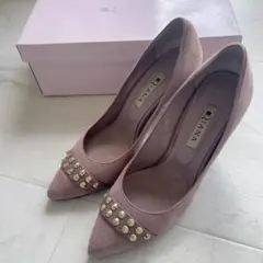 DIANA スタッズ付きピンクパンプス