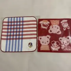 【新品未使用】ファミリア　ミニタオルハンカチセット　赤