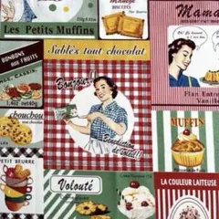 YUWA making dessert レトロワールド　グリーン系　生地　ハギレ