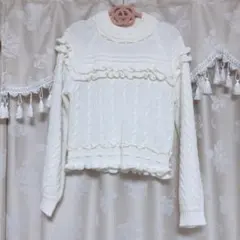 Supreme lala アイボリー リボン ニット