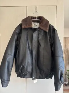 【新品】ブラックレザーボンバージャケット　タグ付き