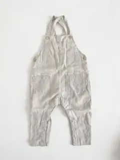 H&M ベージュオーバーオール 9-12M