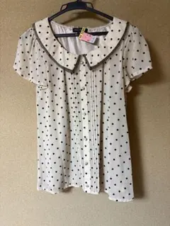 ブラウス　ミッシュマッシュ　ドット柄　クリーニング済　OL通勤服　Ｍサイズのサムネイル