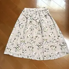 プロポーションボディドレッシング　花柄フレアスカート　ピンク