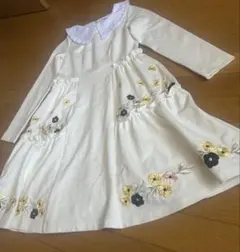 chestyフラワー刺繍ワンピース 長袖