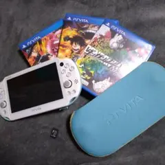 PS Vita ホワイト ライトブルー 本体 メモリーカード付き