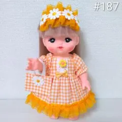 187 メルちゃん 服 ハンドメイド 3点セット ワンピース 髪飾り バッグ