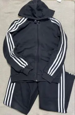 adidas kids 黒 ジャージ上下セット 150cm 公式
